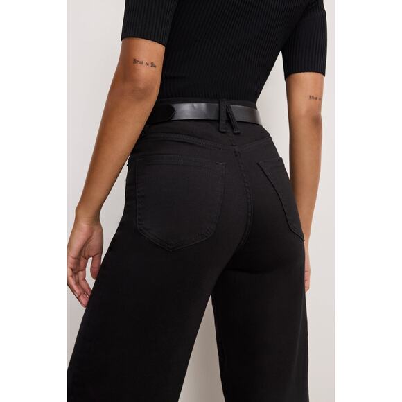 Good American Good Waist Crop Palazzo Denim Jeans Size 6 - Picture 5 of 7